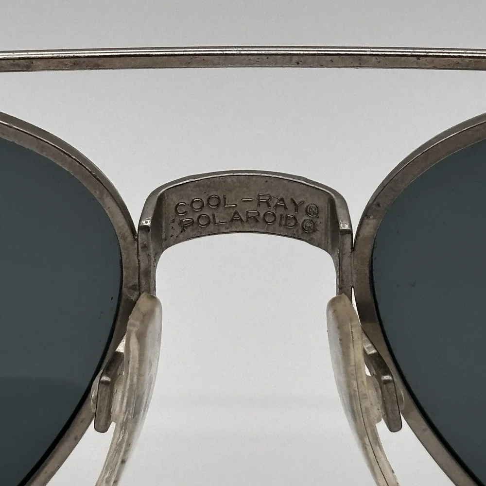 Vintage Cool-Ray‎ Polaroid Aviator Sunglasses Metal Frame Gray Lenses